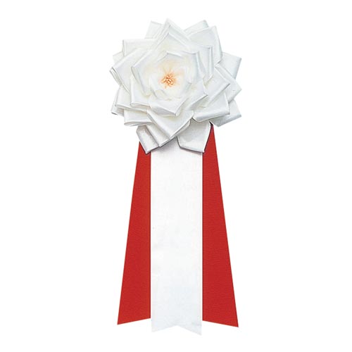 記章 バラ3枚タレ 特大 白 KS−2−WH