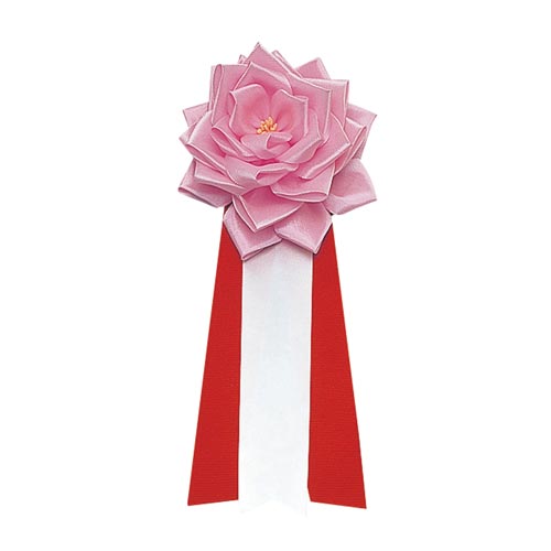 記章 バラ3枚タレ 大 桃 KS−3−PK