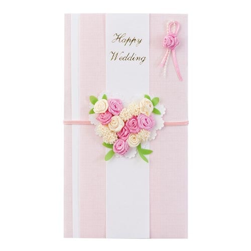PC金封154結婚祝ハートブーケ柄ピンク