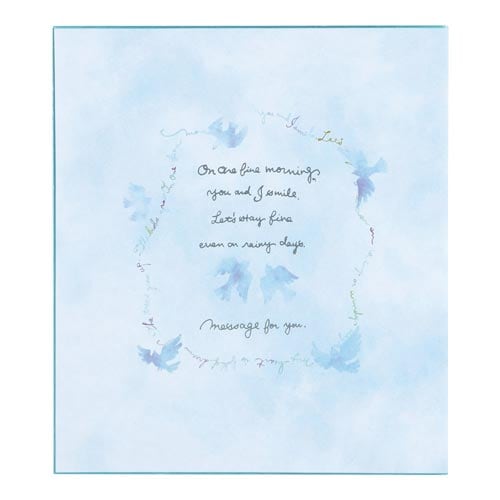 カラー色紙 二つ折り 青い鳥柄