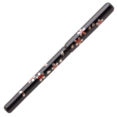 蒔絵筆ペン 舞桜 黒 漆塗 UK15B−04