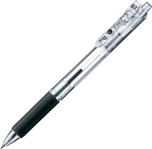 フィール0.7mmクリア軸 黒インク