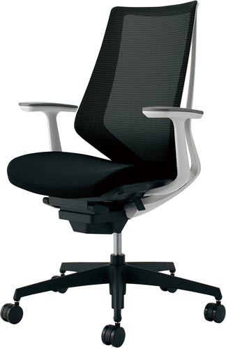 デュオラメッシュ白樹脂脚 T肘ブラックV