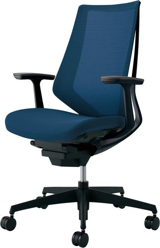 デュオラメッシュ黒樹脂脚 T肘プルシアンブルーW