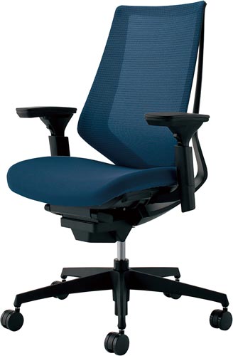 デュオラメッシュ黒樹脂脚可動肘プルシアンブルーV