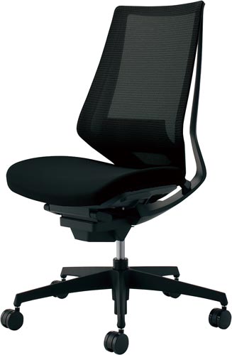 デュオラメッシュ黒樹脂脚 ランバー ブラックW