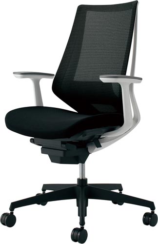 デュオラメッシュ白樹脂脚ランバーT肘ブラックW