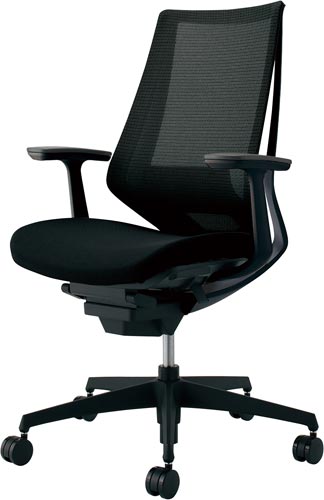 デュオラメッシュ黒樹脂脚ランバーT肘ブラックW