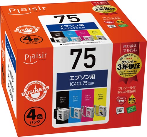 互換インク エプソン対応 IC75 4色セット