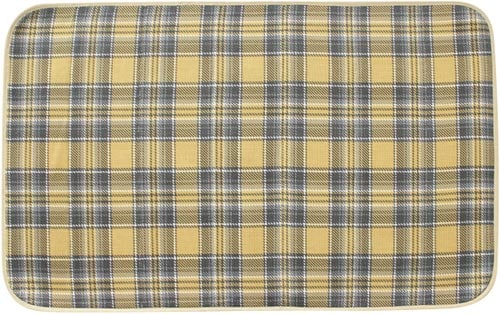 パリーパリー 吸水バスマット チェック イエロー