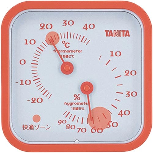温湿度計 オレンジ