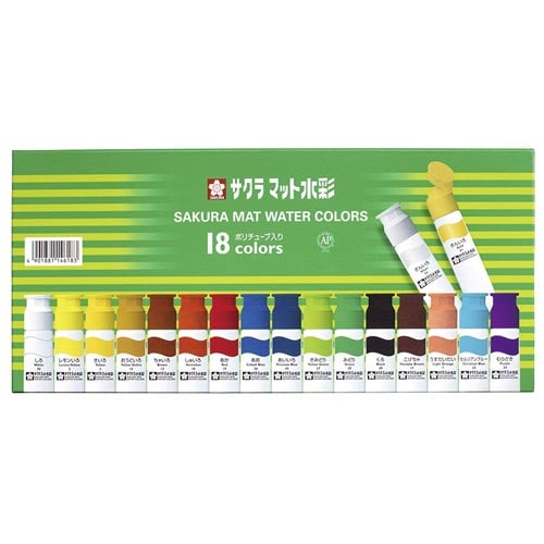 マット水彩18色(12ml)ポリチューブ入り×5