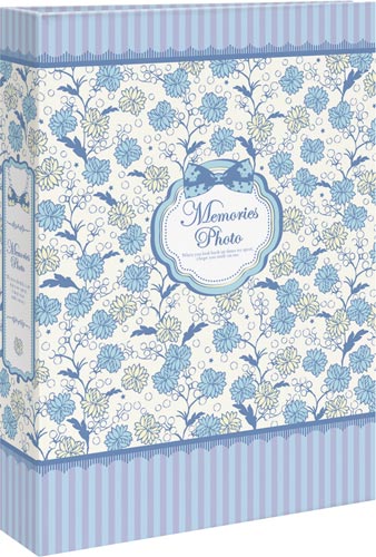 ポケットアルバム180 花柄(ブルー)×14