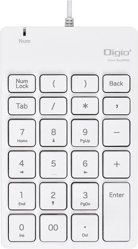 有線テンキー 静音タイプ ホワイト