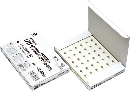 マイタックリサイクルパンチラベル業務用2880片入