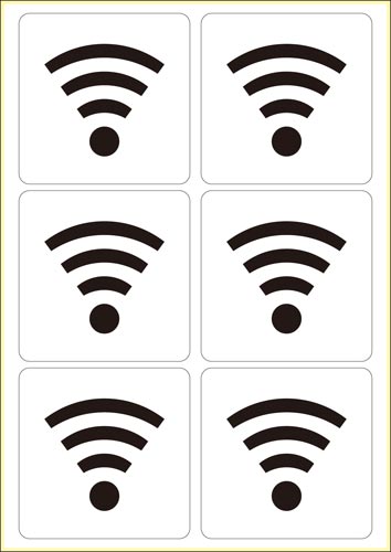 ピタロングステッカー 無線LAN A4 6面×2