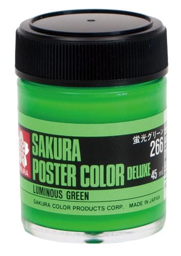 ポスターカラー45ml 蛍光グリーン×5