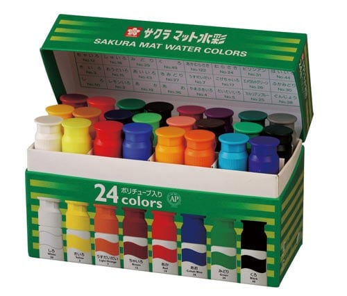 マット水彩24色セット12mlポリチューブ