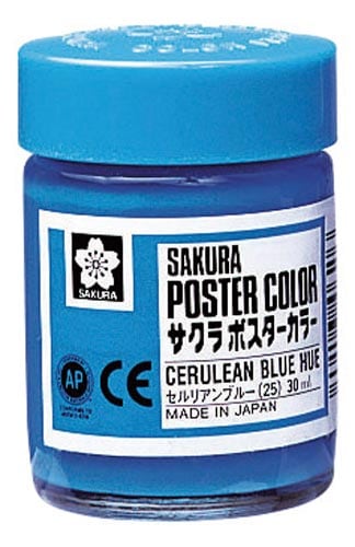ポスターカラー30ml セルリアンブルー×5