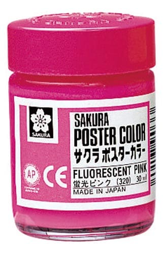 ポスターカラー30ml 蛍光ピンク×5