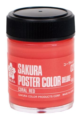 ポスターカラー45ml コーラルレッド×5