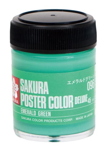 ポスターカラー45ml エメラルドグリーン×5
