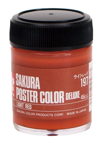 ポスターカラー45ml ライトレッド×5