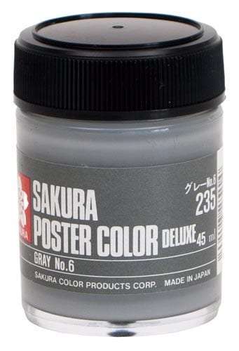 ポスターカラー45ml グレーNo6×5