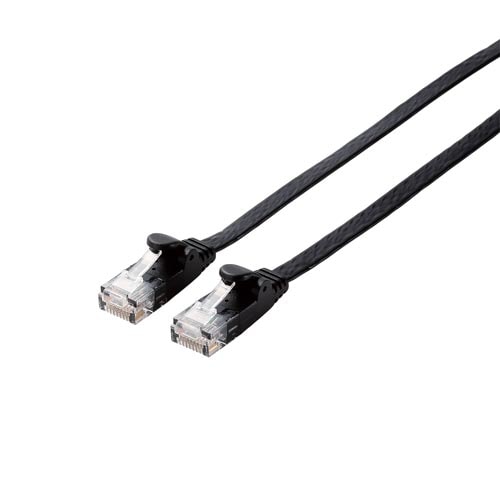 LANケーブル カテゴリ6 フラット2m ブラック