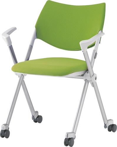 WSX肘付 背カバーキャスター脚 グリーン