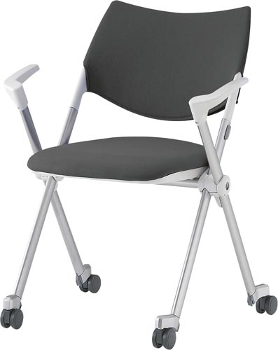 WSX肘付 背カバーキャスター脚 グレー