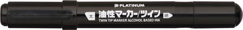 プラチナ油性マーカーツイン 太軸 黒 10本入