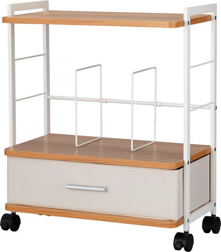 Katazuk引出付足元収納ワゴン幅500薄茶3台