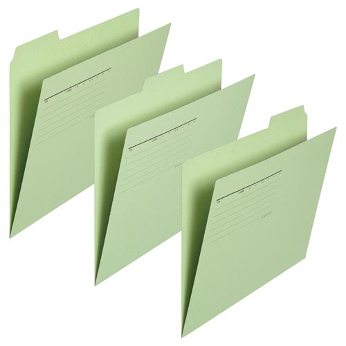 カットフォルダー 3山A4横 グリーン×10