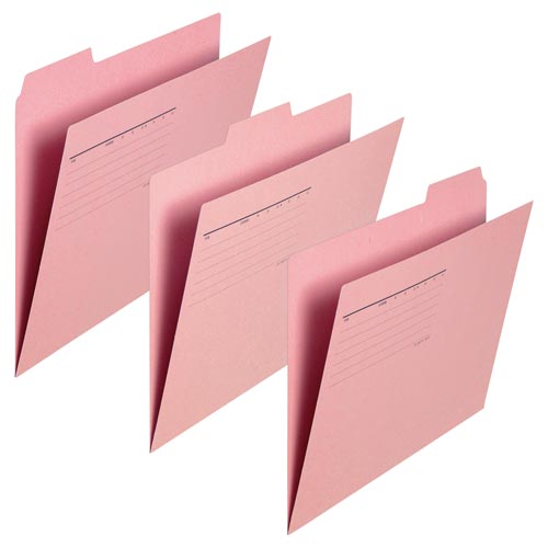 カットフォルダー 3山A4横 ピンク×10