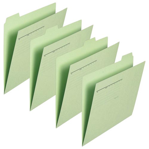 カットフォルダー 4山A4横 グリーン