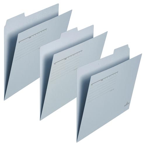 カットフォルダー 3山A4横 ブルー×10