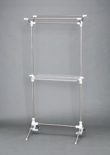 ステンレス室内物干し ホワイト