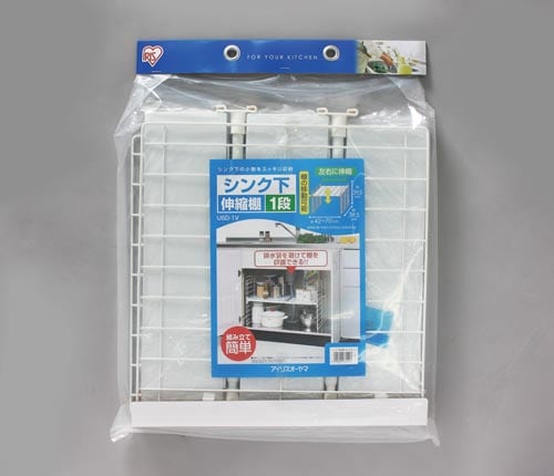 シンク下伸縮棚 1段 ホワイト