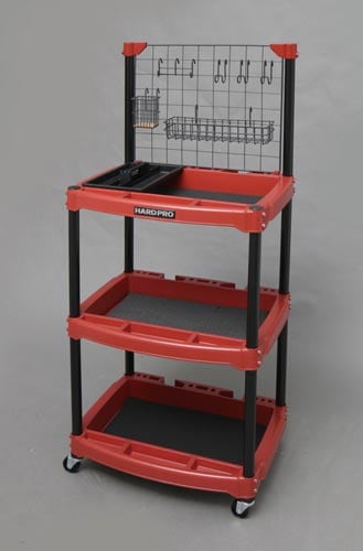 ハードツールワゴン メッシュパネル付 レッド