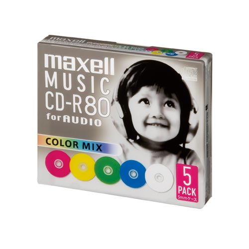 CD−R音楽用 80分 5枚 カラーミックス