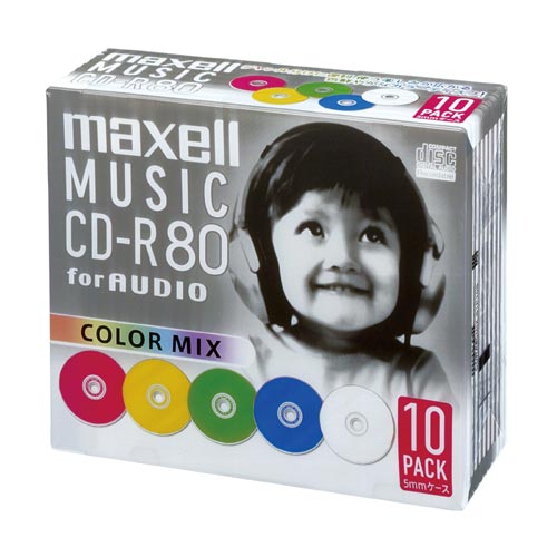 CD−R音楽用 80分 10枚 カラーミックス