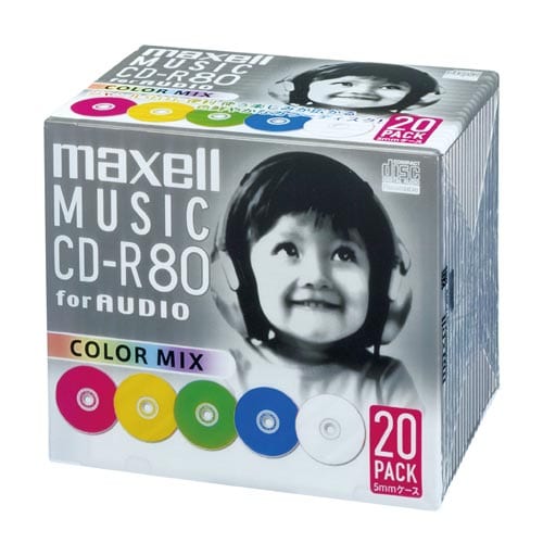 CD−R音楽用 80分 20枚 カラーミックス