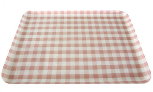 STトレーL ミルキーチェック ピンク