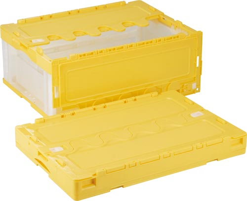 折りたたみコンテナー CF−S56NRイエロー透明