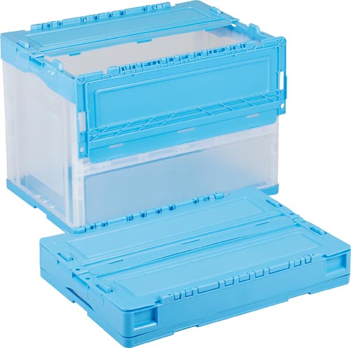 折りたたみコンテナー CS−S61NR ブルー透明