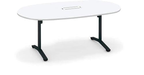 ビエナ楕円形配線付 幅1800奥行900 ホワイト