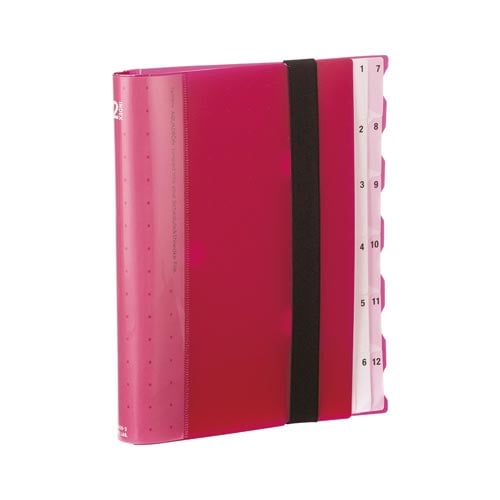スケジュール&仕分けファイル 赤A5 12仕切り