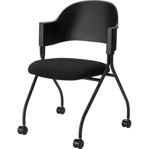 フランチェアクロスタイプ黒脚背カバー無座ブラック