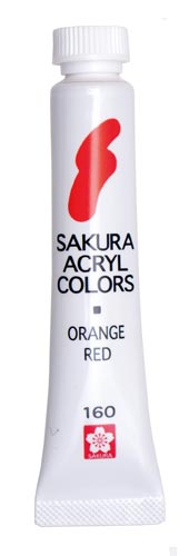 アクリルカラー オレンジレッド 5個